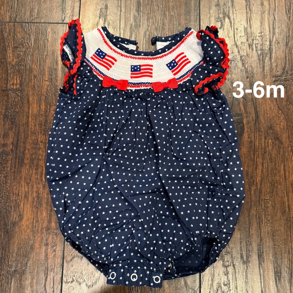 Lil Cactus | 3-6m | Red, White & Blue Bubble
